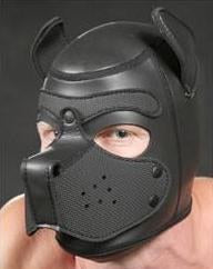 Neoprene Puppy Play Hood - Black