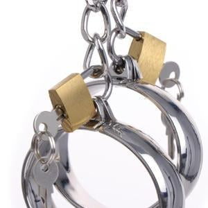 Stainless Steel Couples Training Handcuffs and Shackles