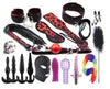 20-Piece BDSM Beginner's Bondage Set - Red & Leopard Print