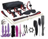 23-Piece BDSM Beginner's Bondage Set - Black & Red