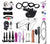 25-Piece BDSM Beginner's Bondage Set with Leather Whip - Black