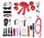 25-Piece BDSM Beginner's Bondage Set with Leather Whip - Red
