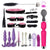 23-Piece BDSM Beginner's Bondage Set with Vibrator - Pink & Purple