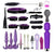 23-Piece BDSM Beginner's Bondage Set with Vibrator - Purple