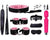 14-Piece BDSM Beginner's Bondage Set with Vibrator - Pink