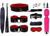 14-Piece BDSM Beginner's Bondage Set with Vibrator - Red