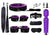 14-Piece BDSM Beginner's Bondage Set with Vibrator - Purple