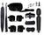 14-Piece BDSM Beginner's Bondage Set with Vibrator - Black