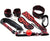 Bondage Full Set with Paddle & Whip - Red Leopard Print