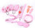 PU Leather Bondage Full Set with Ball Gag - Pink