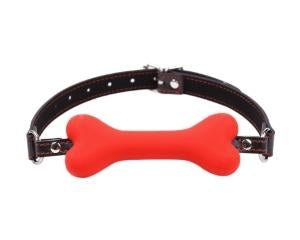 PVC Bone Ball Gag - Red