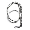 Leather Snake Whip - Black & White, 190cm