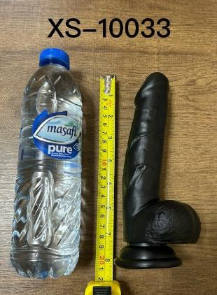 Mars PVC Dildo with Balls and Suction Cup 20cm - Black