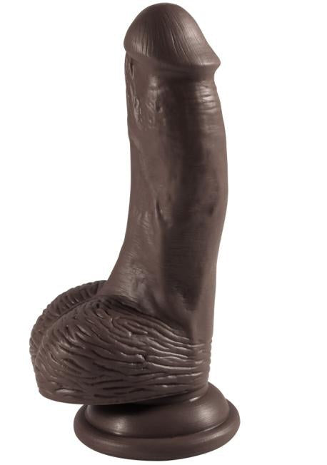 Andrew PVC Dildo with Balls and Suction Cup 16cm - Brown