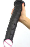 Longer Big Dildo 34cm - Black Medical PVC