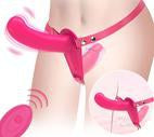 Double Head Vibrator Strap-On with Remote Control