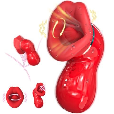 Big Mouth 3-in-1 licking and sucking vibrator in UAE, red lips design