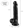 Curved Realistic Dildo with Balls and Suction Cup Black