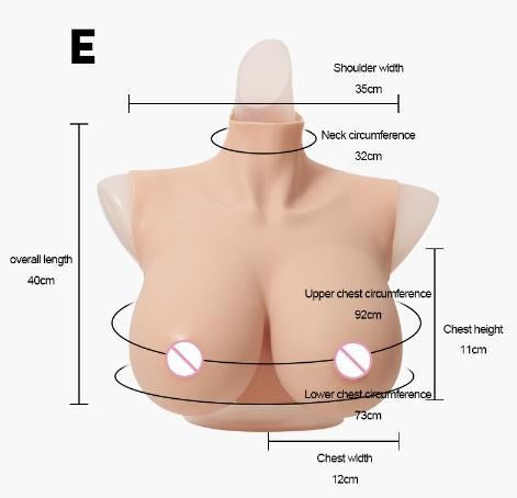 E cup high collar breast form measurements UAE