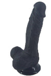 Soft Dildo 18.5cm - Black Harness Compatible Silicone
