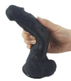 Soft Dildo 20cm - Black Harness Compatible Silicone