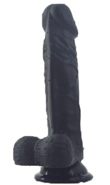 Soft Dildo 21.5cm - Black Harness Compatible Silicone
