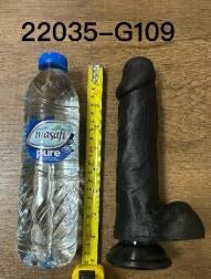 Soft Dildo 21.5cm - Black Harness Compatible Silicone Large