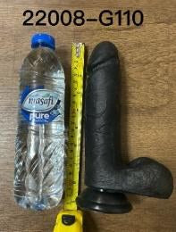 Soft Dildo 22.5cm - Black Harness Compatible Silicone Large