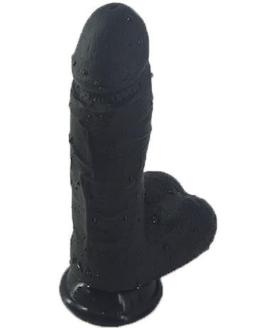 Soft Dildo 22.5cm - Black Harness Compatible Silicone Large
