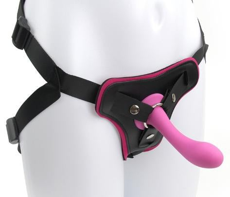 Strap-on harness with silicone dildo in Dubai