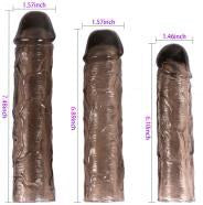 Textured penis sleeves black 3pcs set in Dubai
