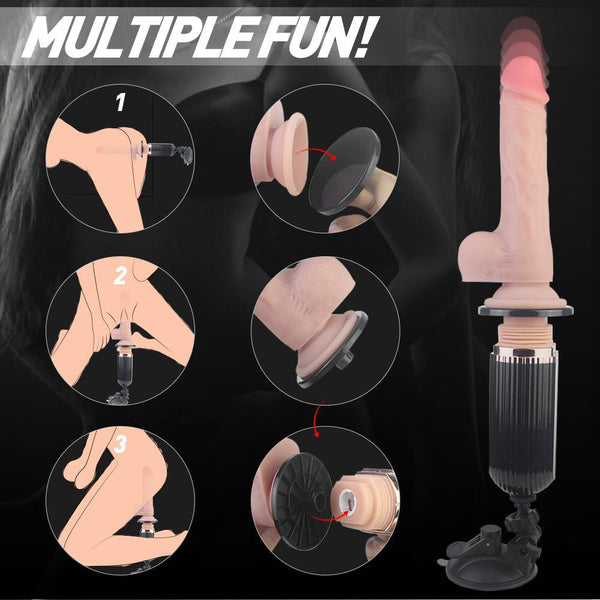Thrusting Dildo Machine 45.5cm - 9 Vibration Modes 7 Thrusting Modes
